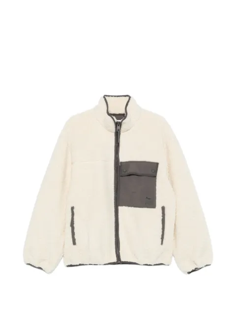 Maison Kitsuné fleece-texture panelled jacket