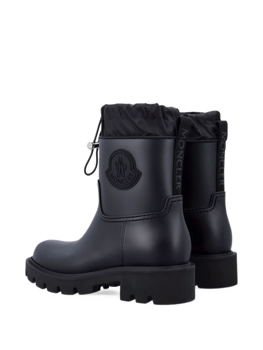 Moncler Kickstream drawstring-top logo-patch ankle boots Zwart