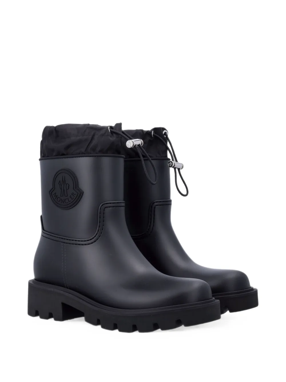 Moncler Kickstream drawstring-top logo-patch ankle boots Zwart
