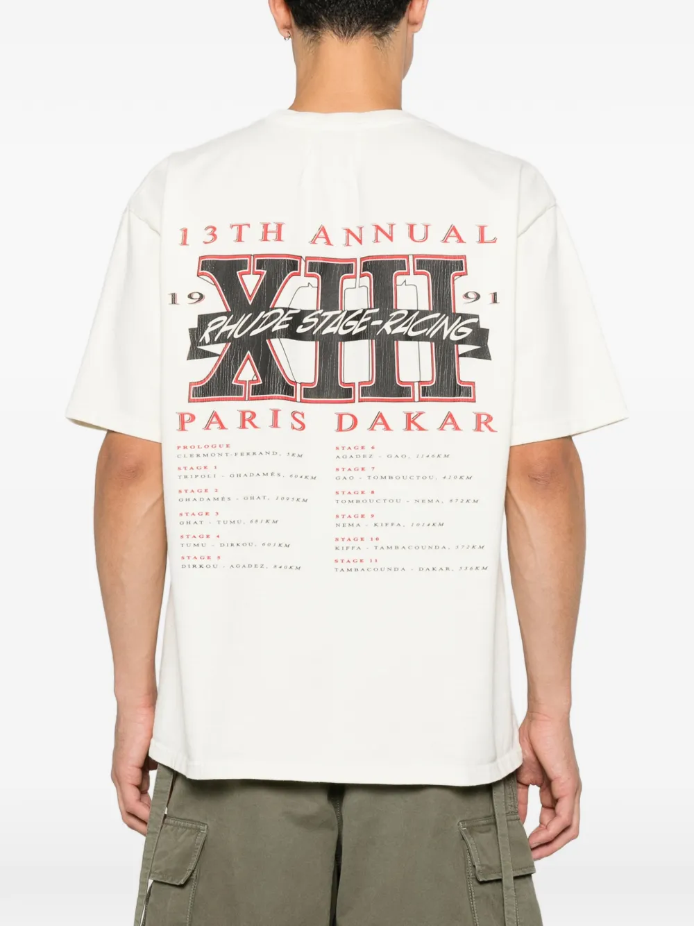 RHUDE T-shirt met grafische print Beige