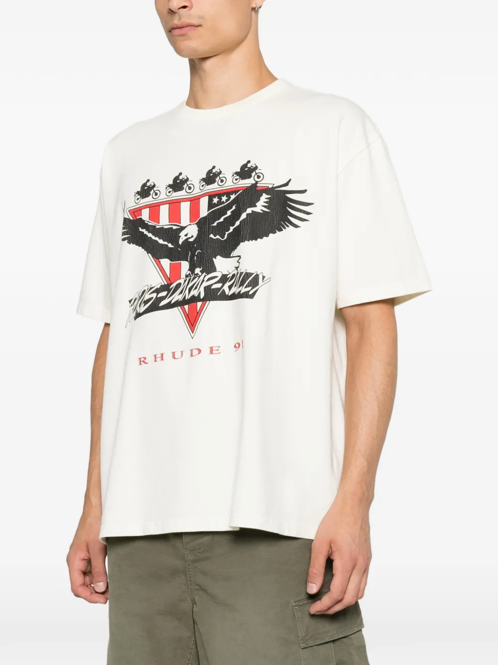 RHUDE T-shirt met grafische print Beige