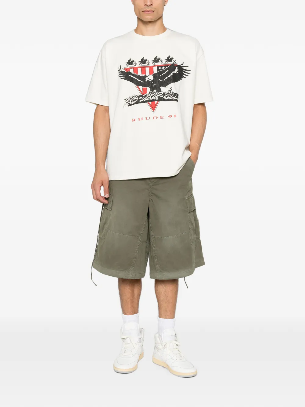RHUDE T-shirt met grafische print Beige