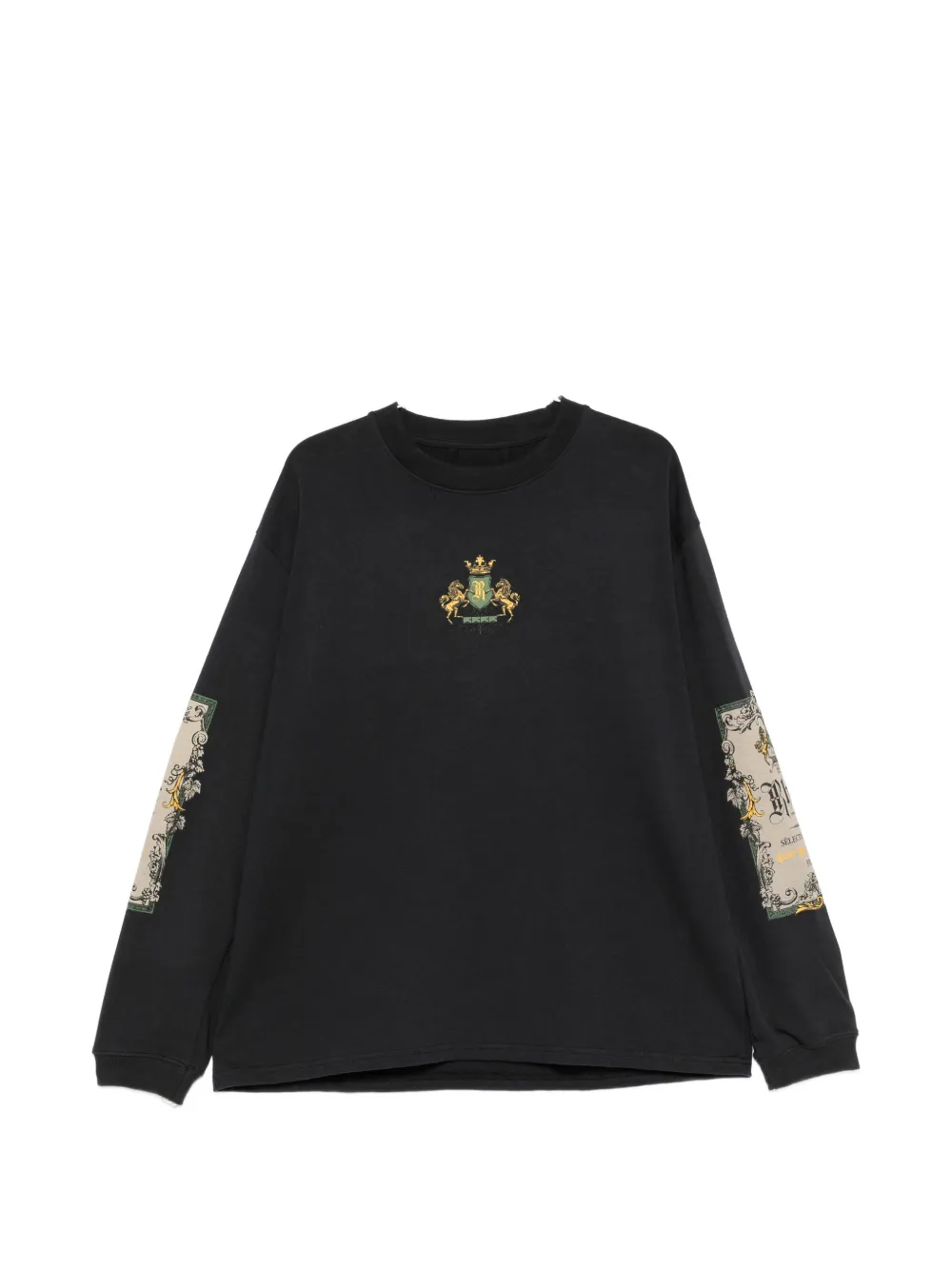 RHUDE Bordeaux Reserve graphic-print long-sleeve T-shirt - Nero