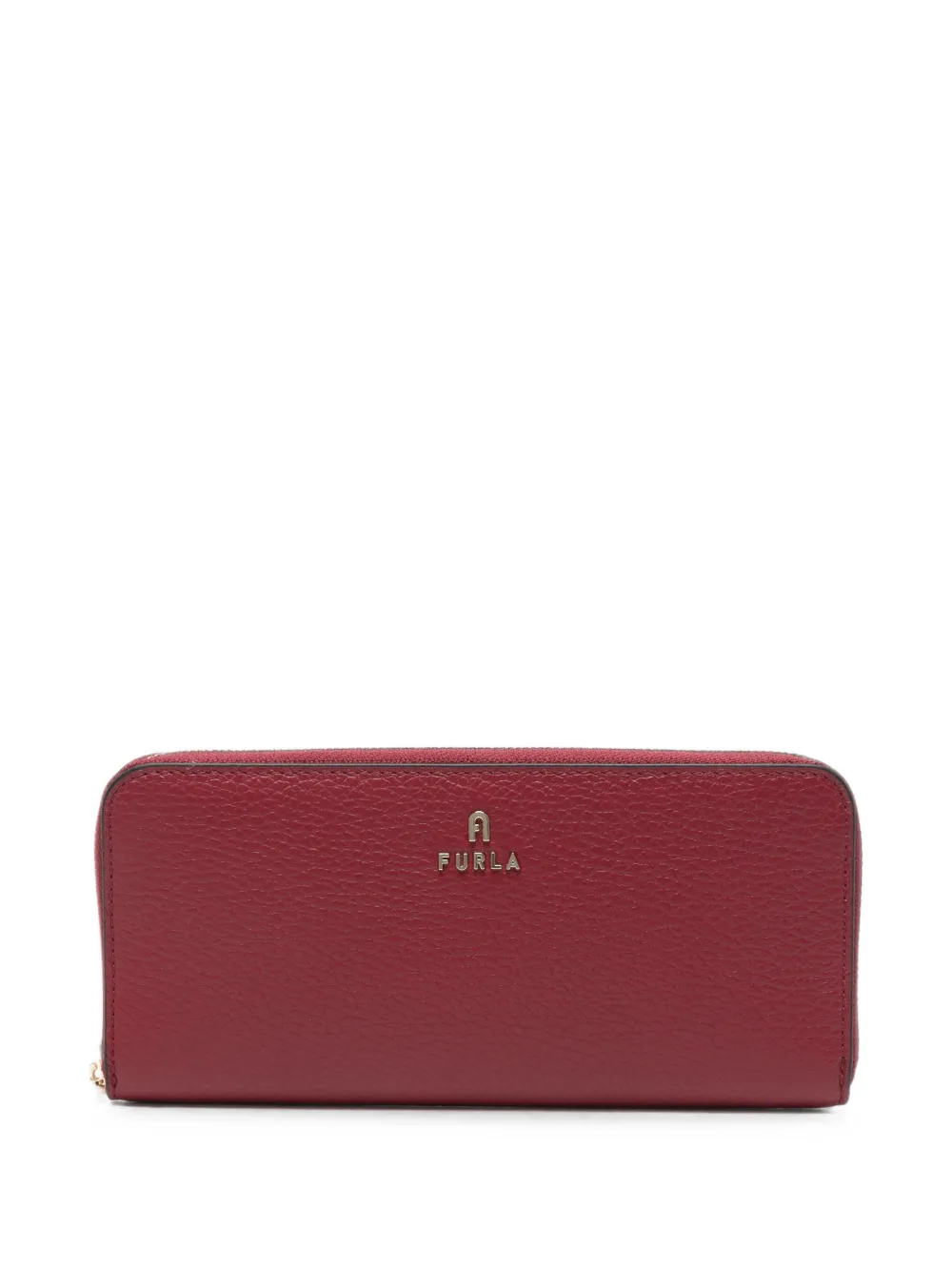 Furla logo-plaque pebbled-leather wallet