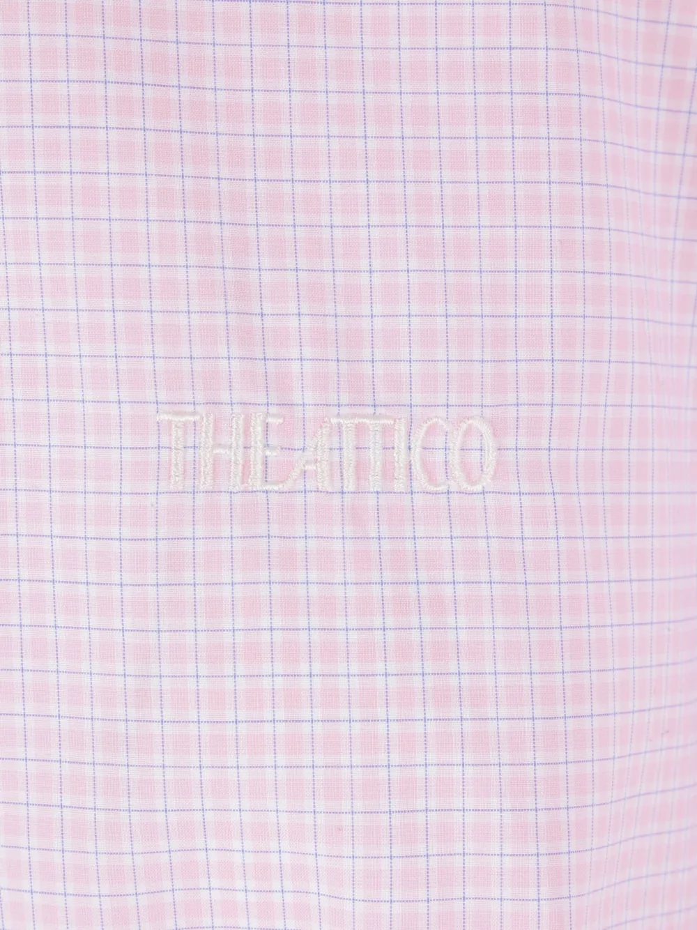 The Attico Geruite gedrapeerde blouse Roze