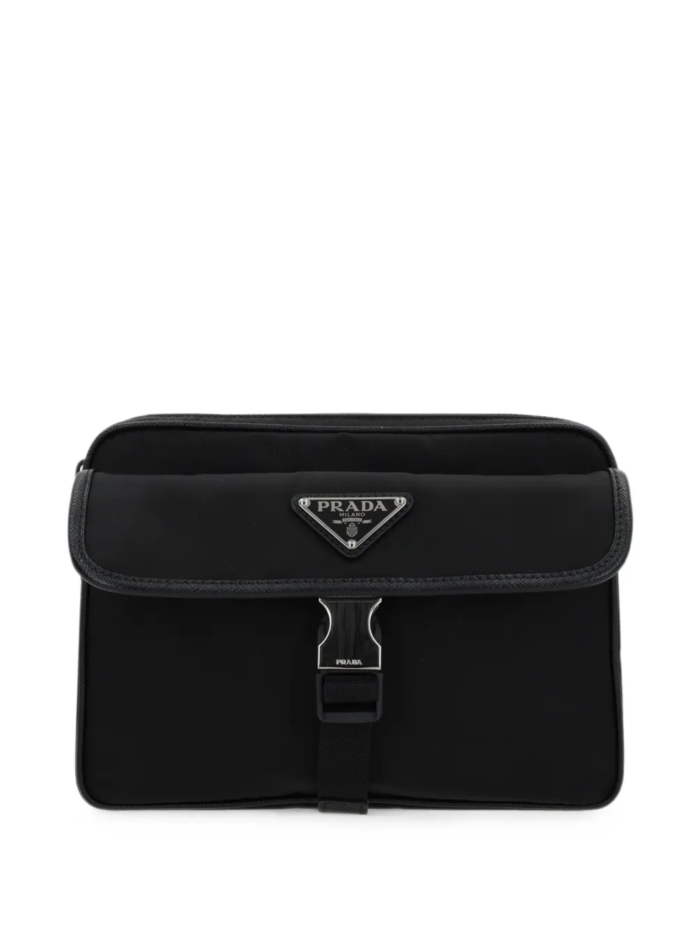 Prada Re-Nylon and Saffiano leather shoulder bag - Nero