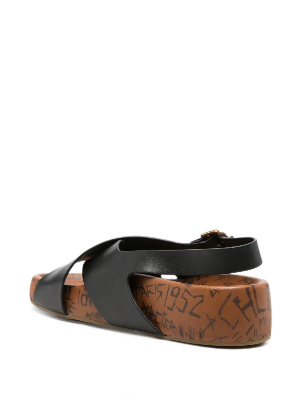 Chloé Maxime graffiti-print sandals Zwart