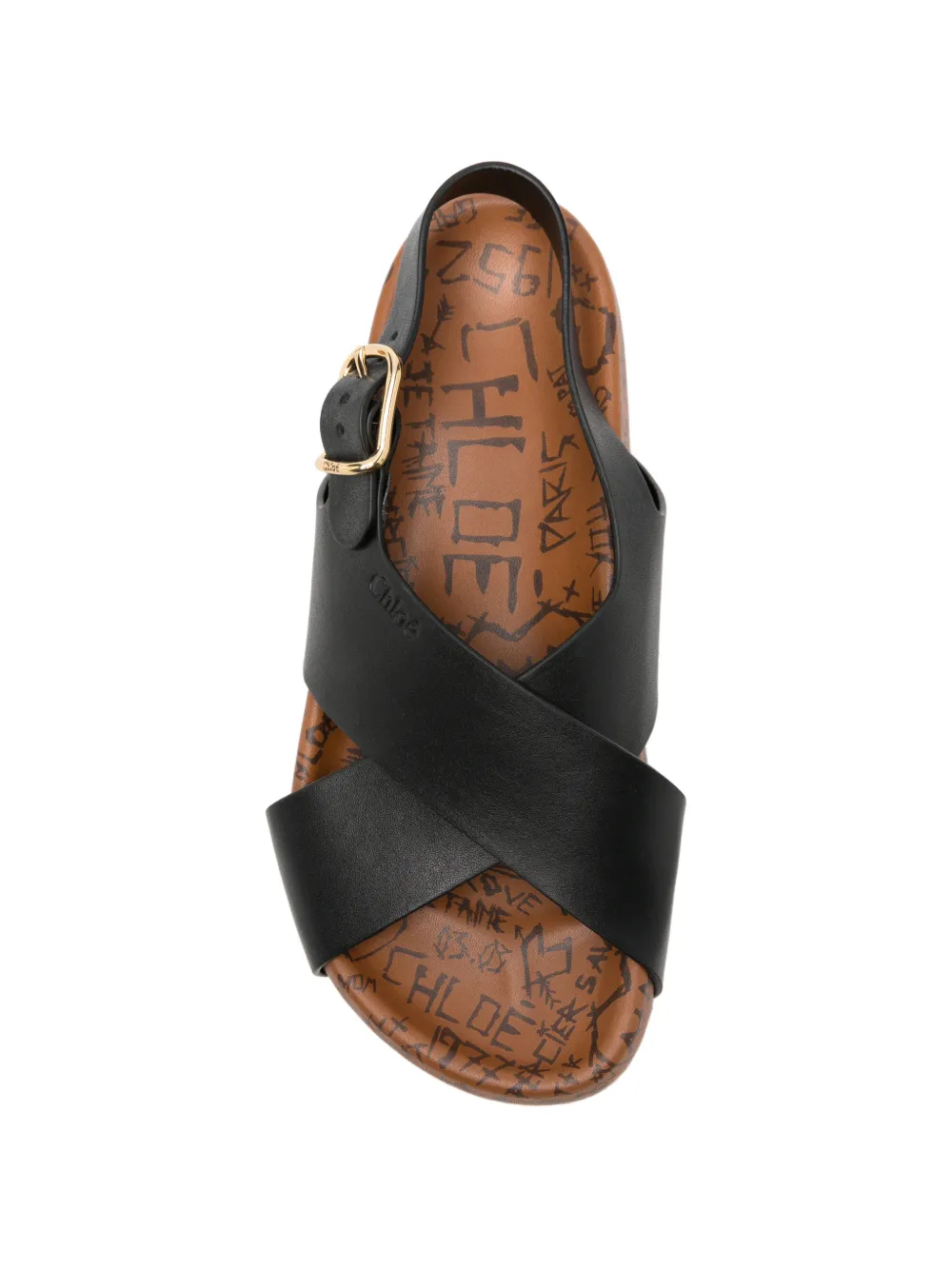 Chloé Maxime graffiti-print sandals Zwart