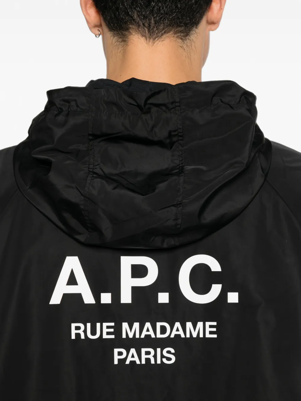 A.P.C. Regenjas met logoprint Zwart