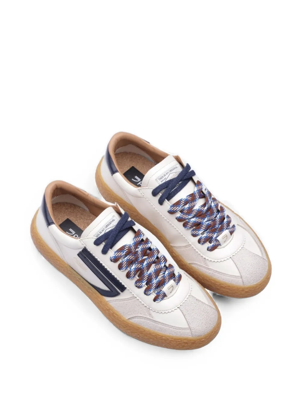 Puraai panelled leather sneakers Wit