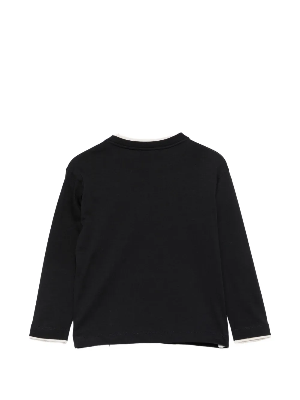 Emporio Armani Kids logo-patch long-sleeve T-shirt Zwart