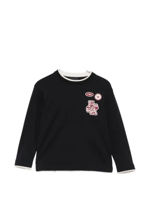 Emporio Armani Kids logo-patch long-sleeve T-shirt