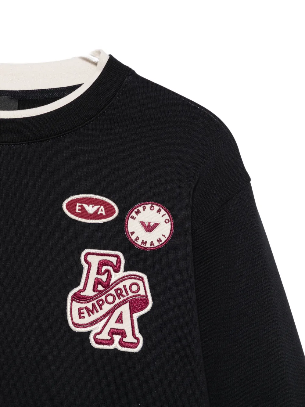 Emporio Armani Kids logo-patch long-sleeve T-shirt Zwart