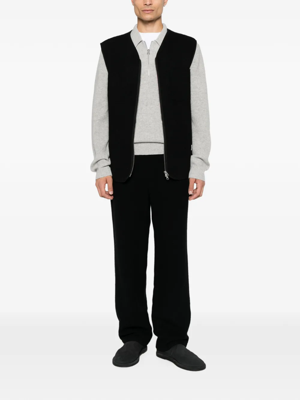 SAMSOE zip-up gilet Zwart