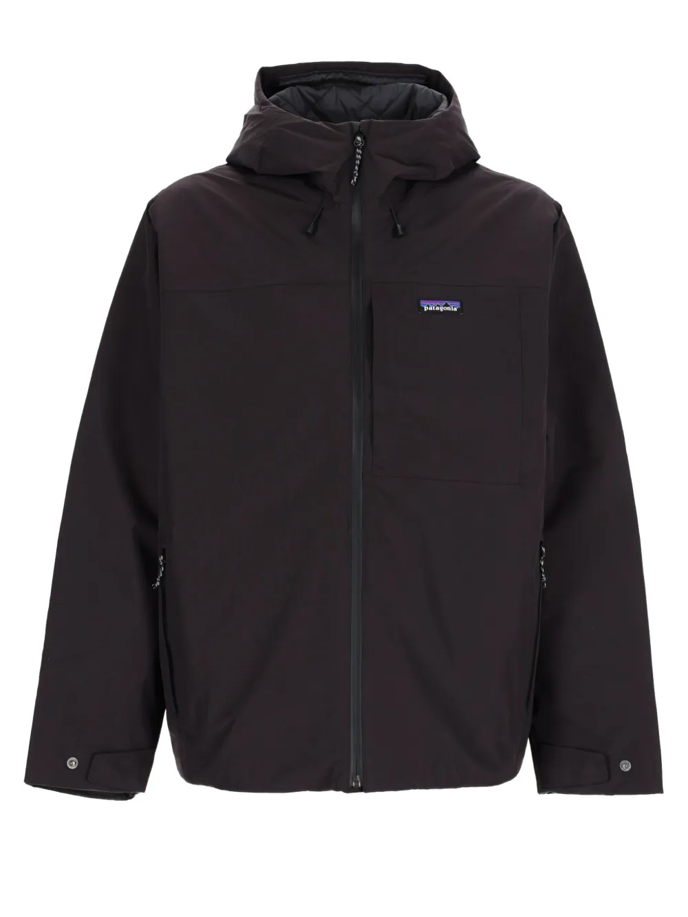Patagonia hooded logo-patch jacket Zwart
