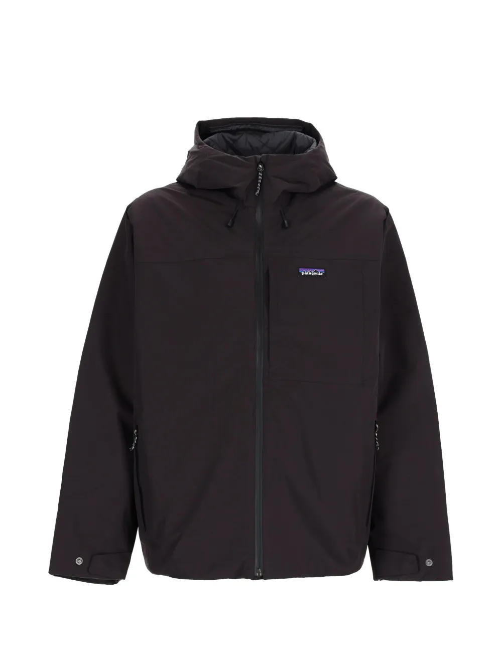 Patagonia hooded logo-patch jacket | Black | Image 1