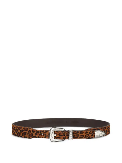 AMISH leopard-print western belt