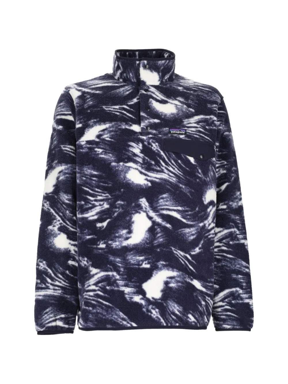 Patagonia Snap-T abstract-print fleece sweater Blauw