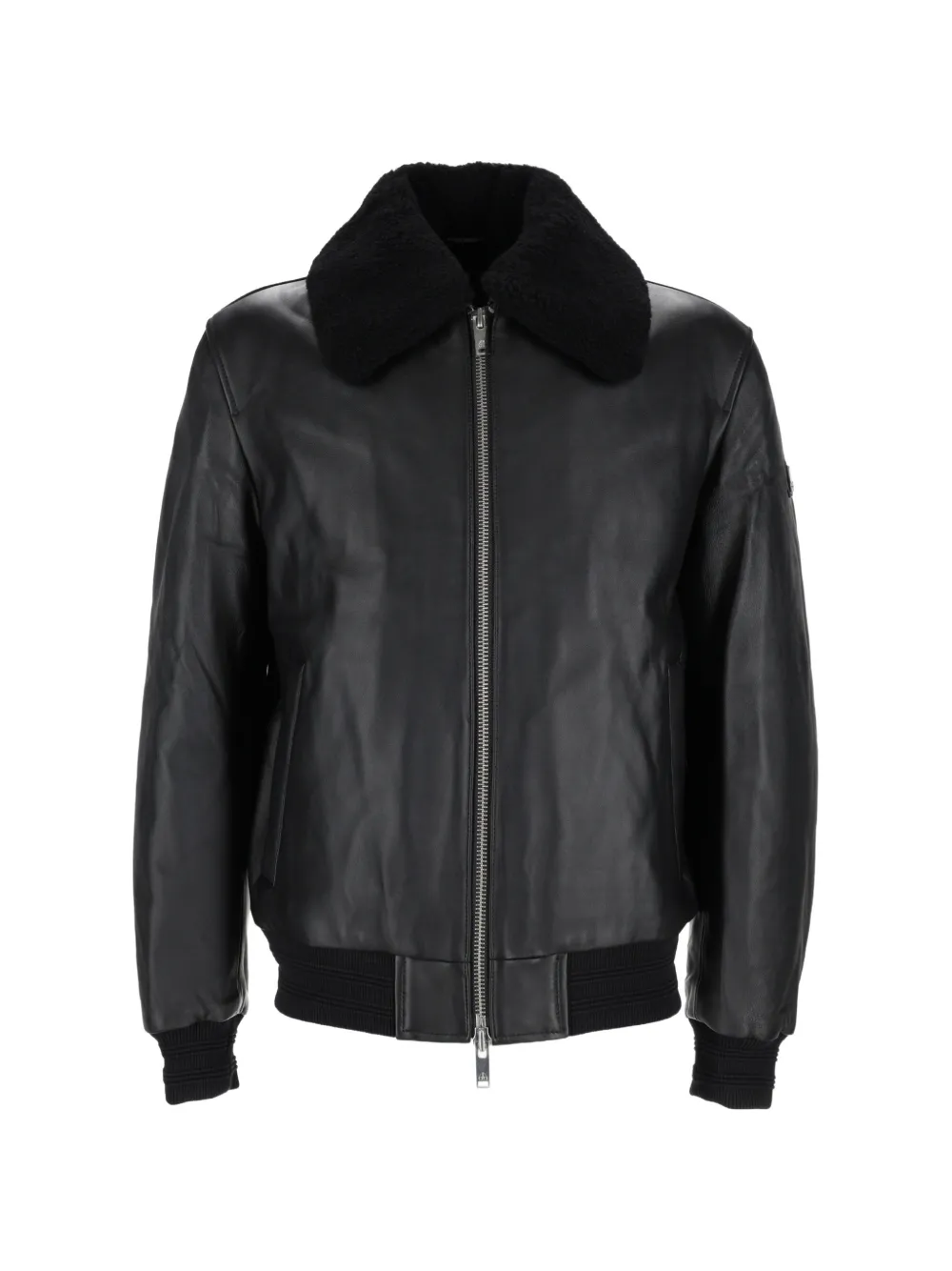 Moose Knuckles shearling-collar leather jacket