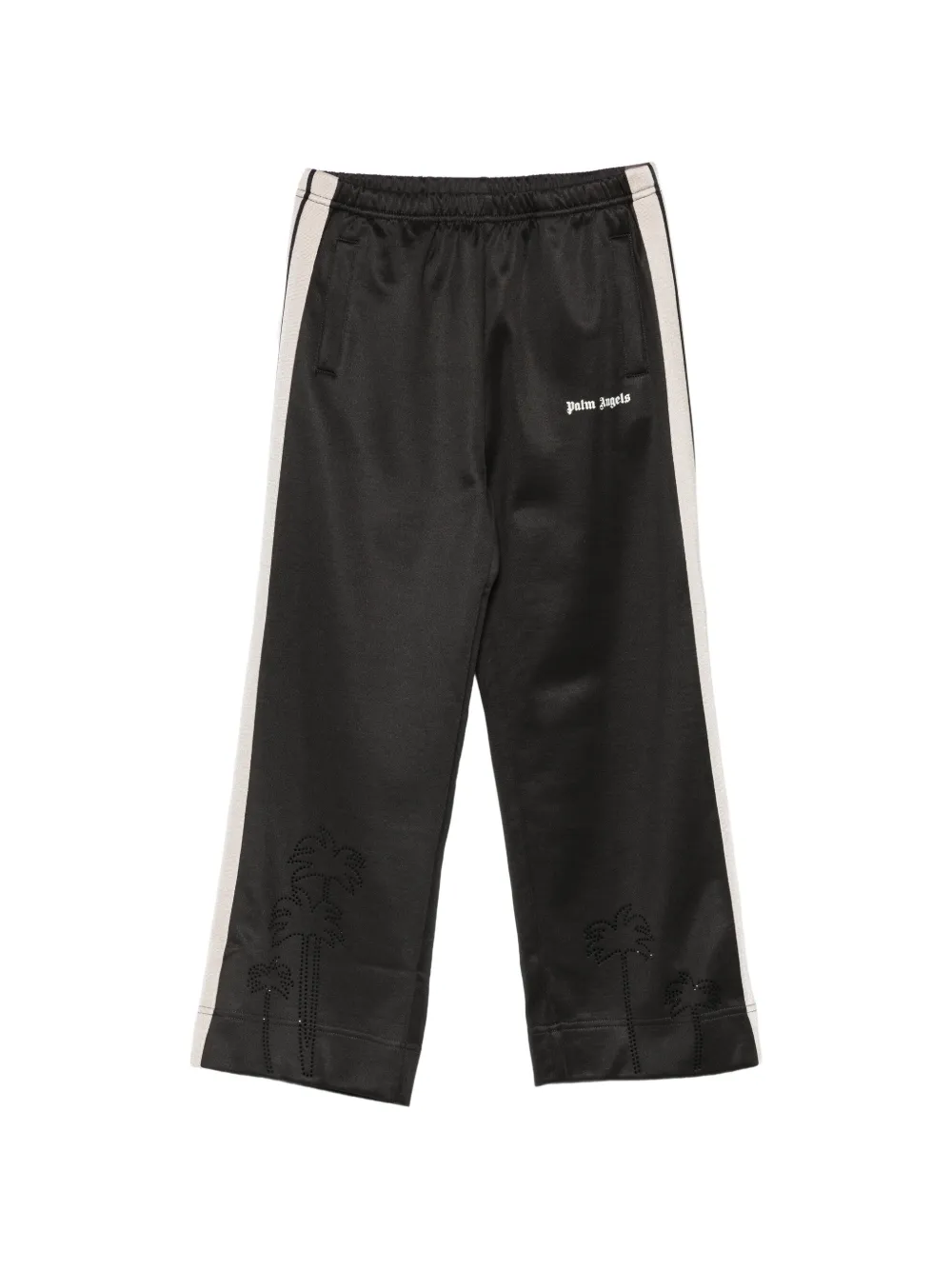 Palm Angels Kids logo-print side-stripe track pants - Nero
