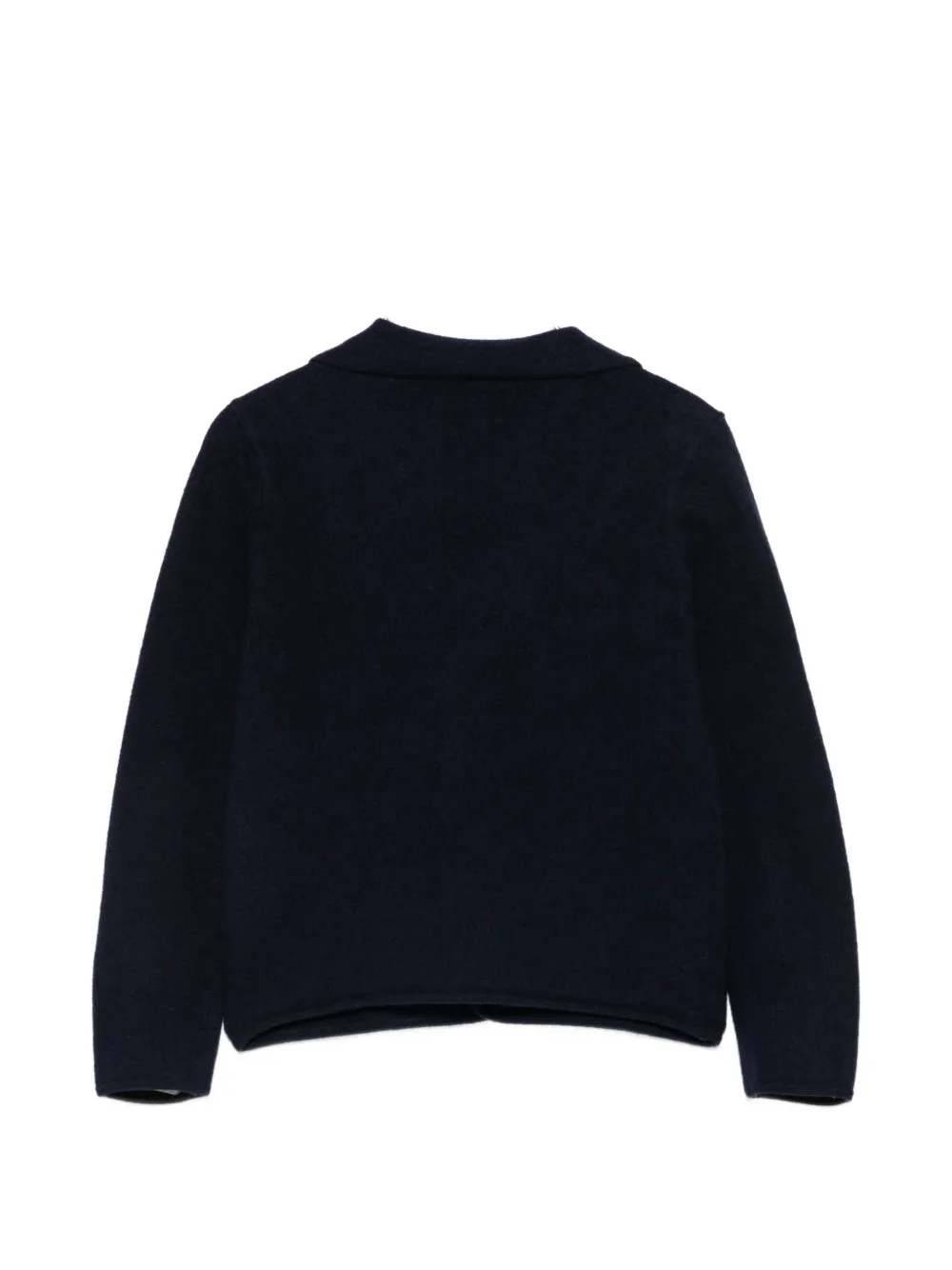 Emporio Armani Kids logo-embroidered wool jacket Blauw
