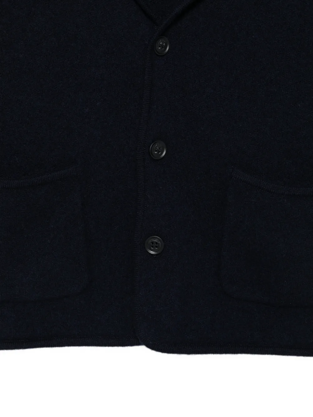 Emporio Armani Kids logo-embroidered wool jacket Blauw