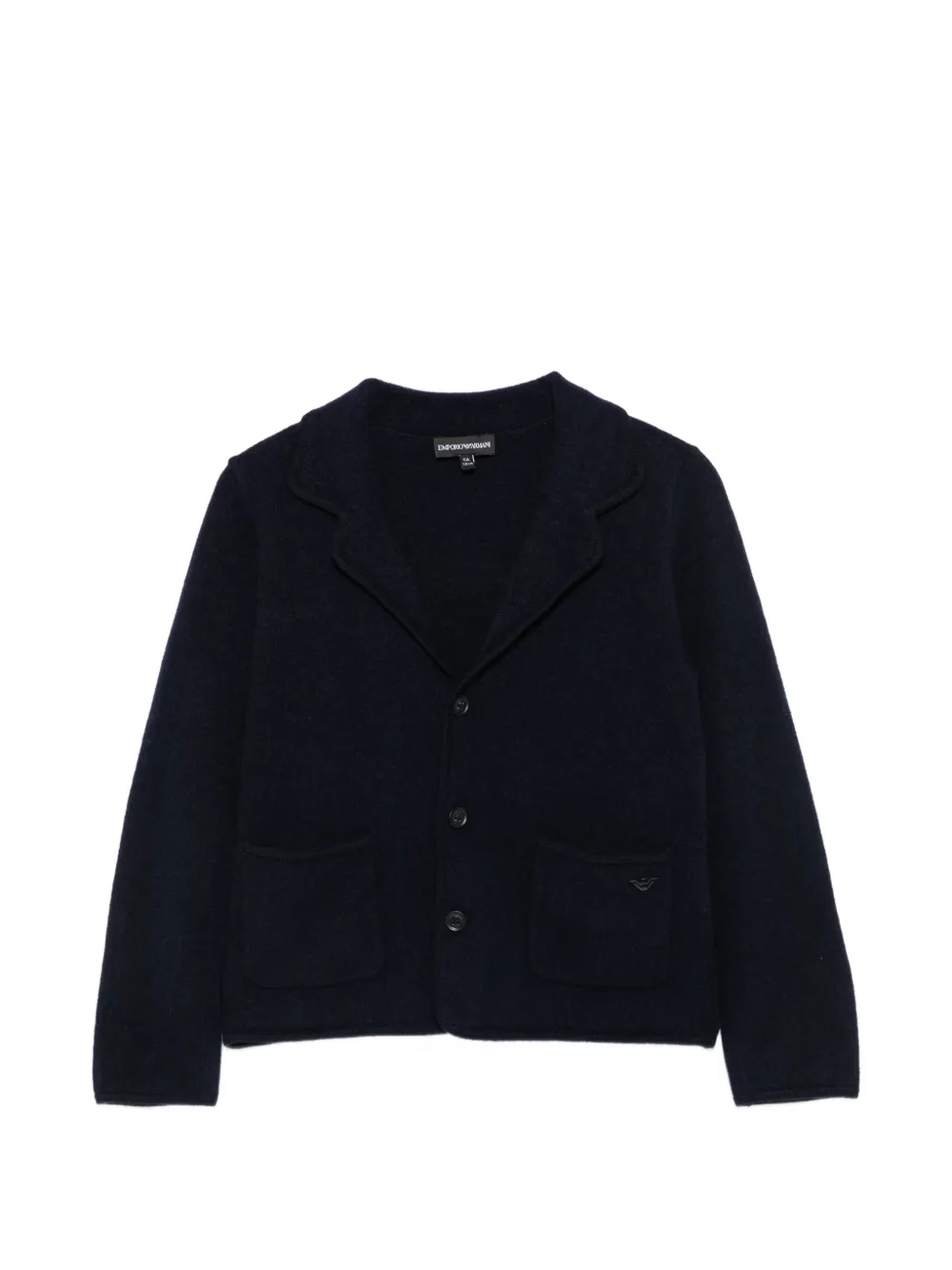 Emporio Armani Kids Cardigan con revers a lancia - Blu