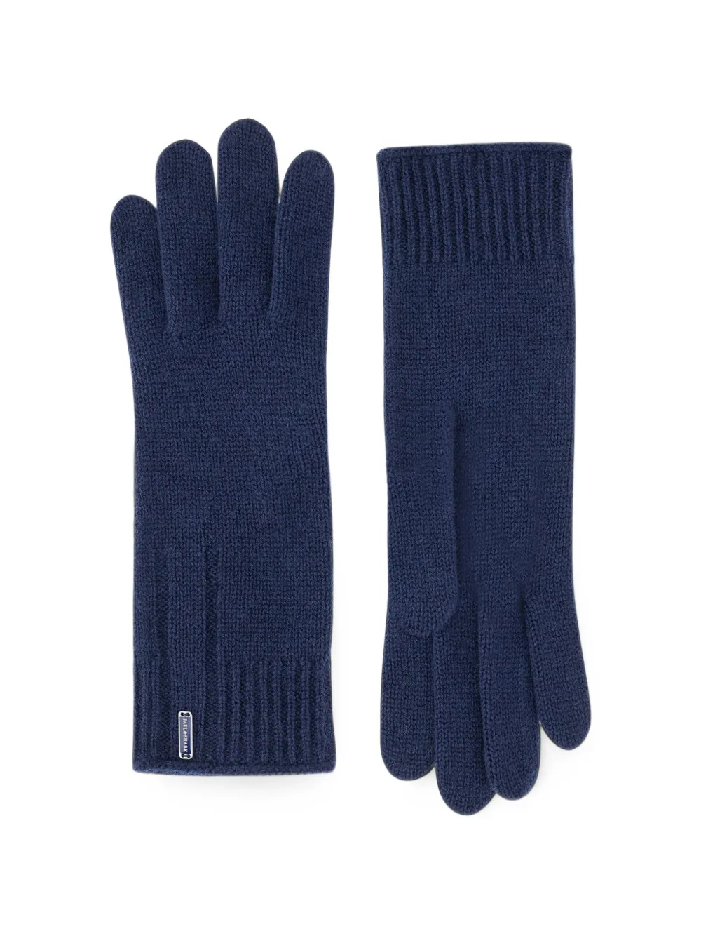 Paul & Shark logo-plaque knitted gloves - Blu