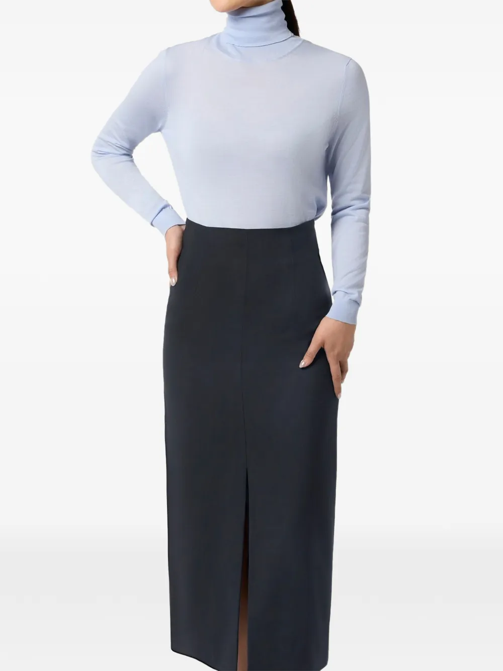 Paul & Shark Tech Wool midi-kokerrok Blauw