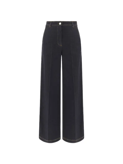 Paul & Shark contrast-stitch wide-leg jeans
