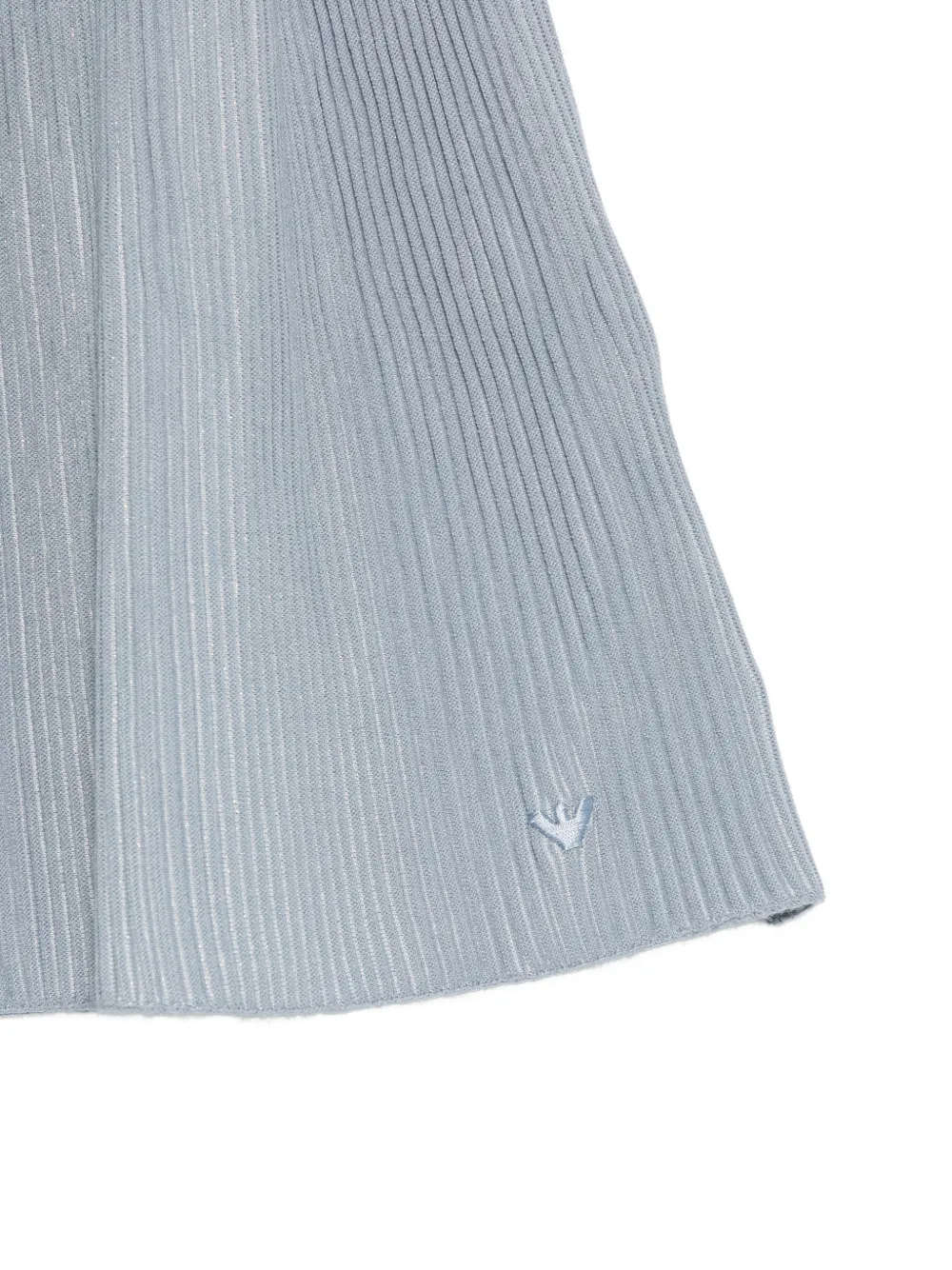Emporio Armani Kids ribbed-knit flared dress Blauw