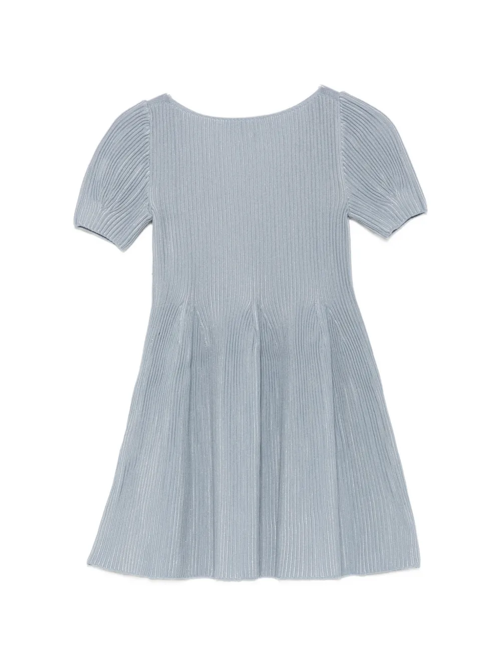 Emporio Armani Kids ribbed-knit flared dress Blauw