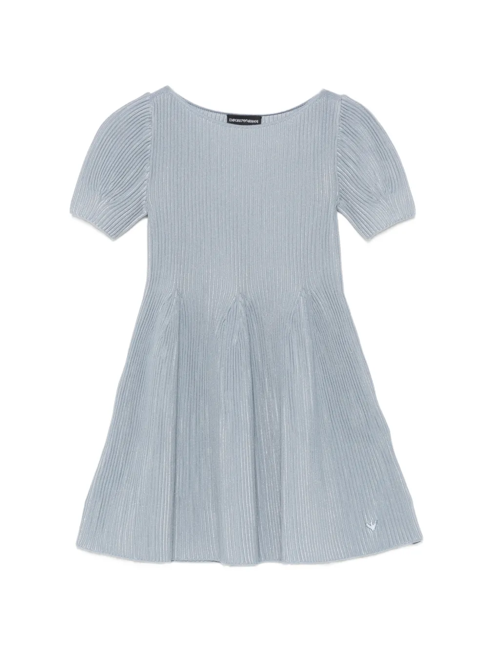 Emporio Armani Kids ribbed-knit flared dress - Blu