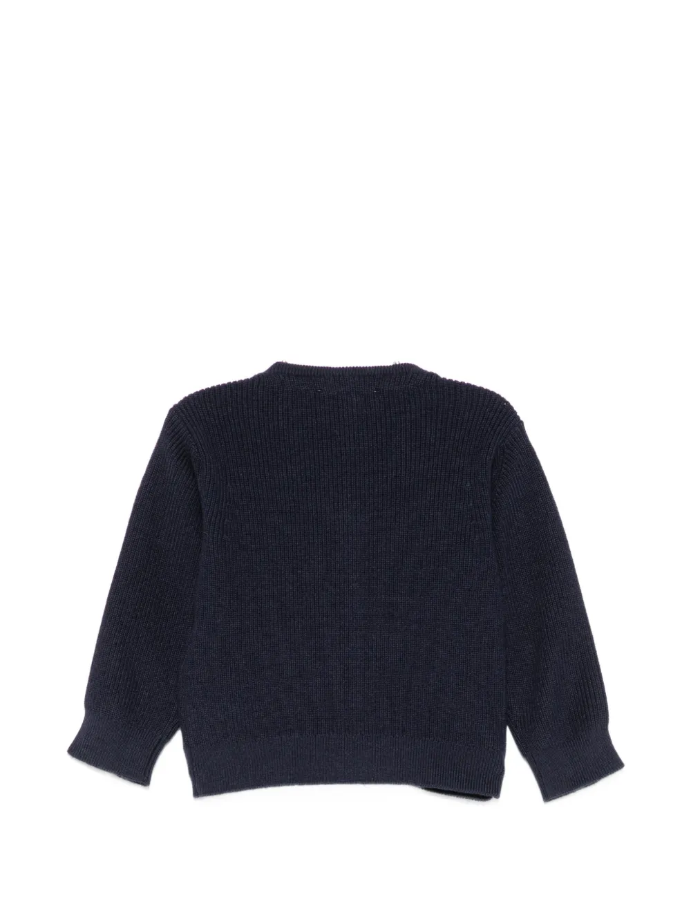 Emporio Armani Kids logo-detail zip-up cardigan Blauw