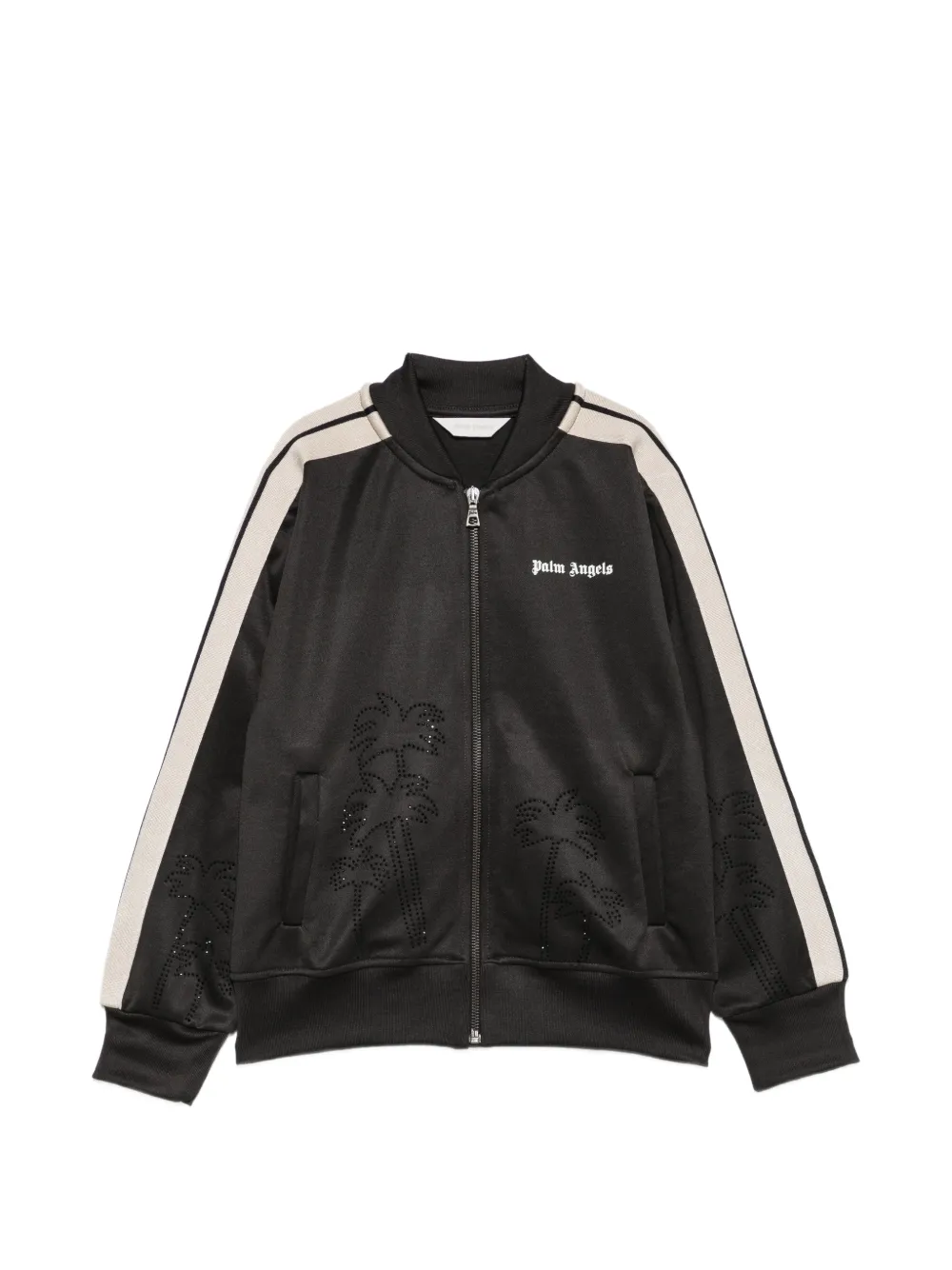 Palm Angels Kids rhinestone-embellished side-stripe sweatshirt - Nero