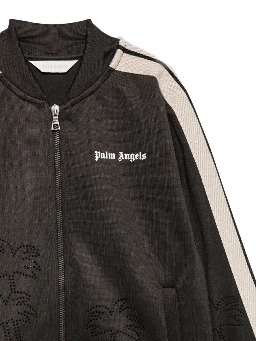 Palm Angels Kids Trui met zijstreep verfraaid met stras Zwart