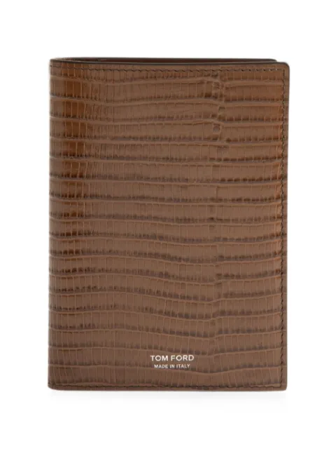 TOM FORD lizard-effect leather passport holder