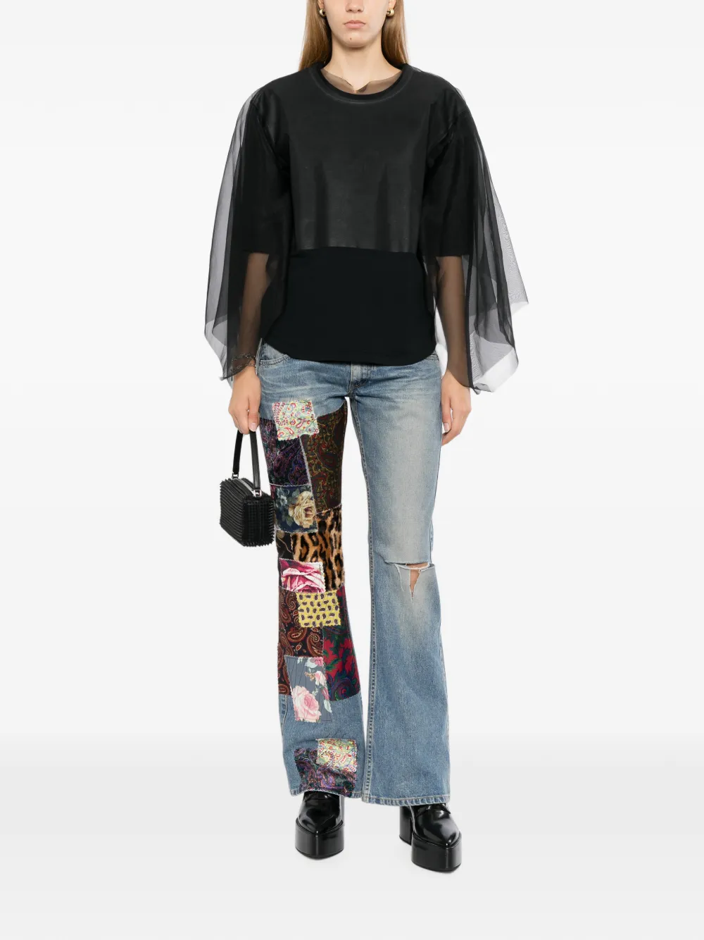 Junya Watanabe Jeans met patchwork Blauw