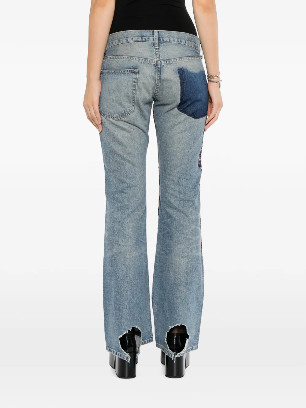 Junya Watanabe Jeans met patchwork Blauw