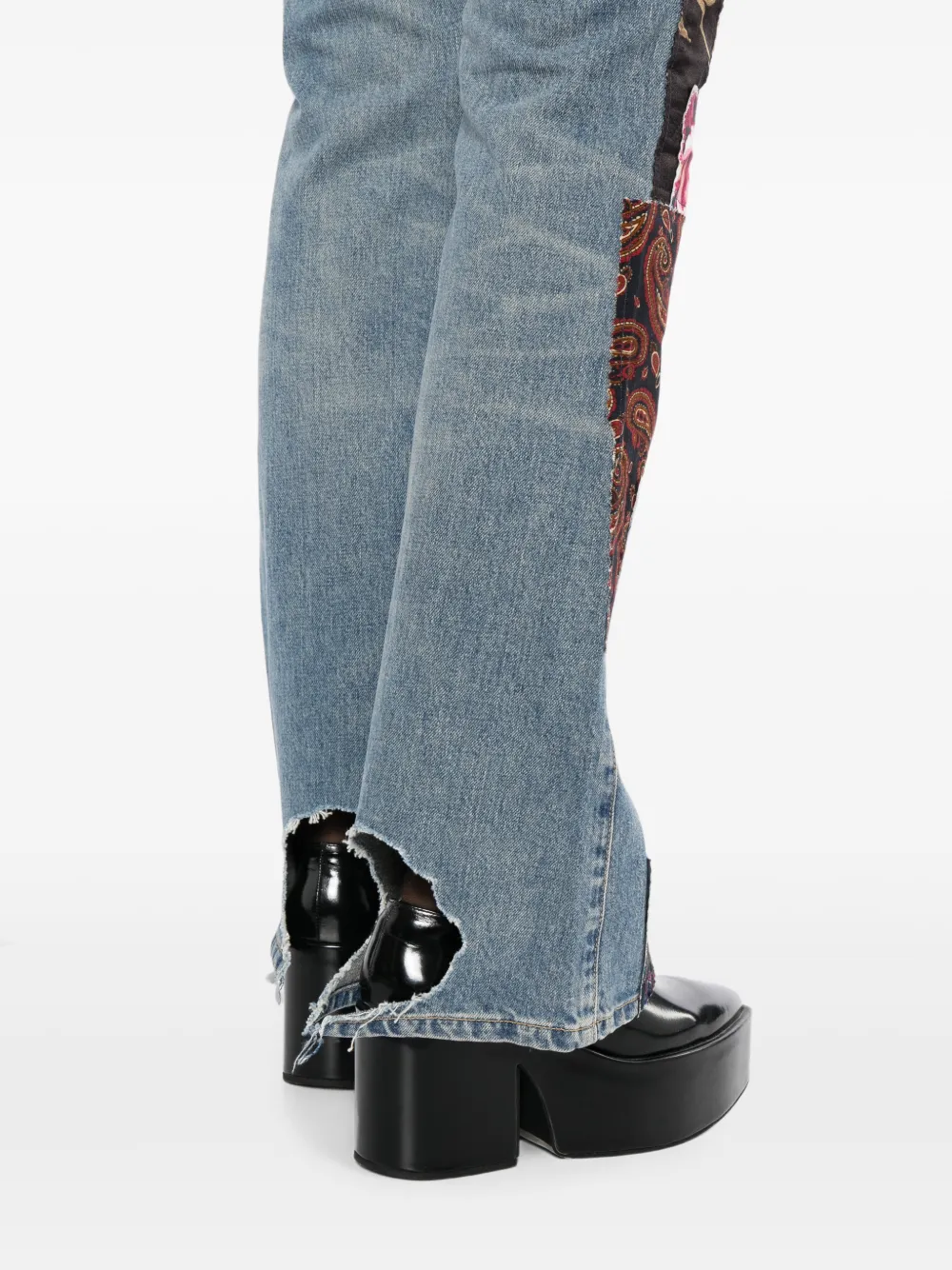 Junya Watanabe Jeans met patchwork Blauw