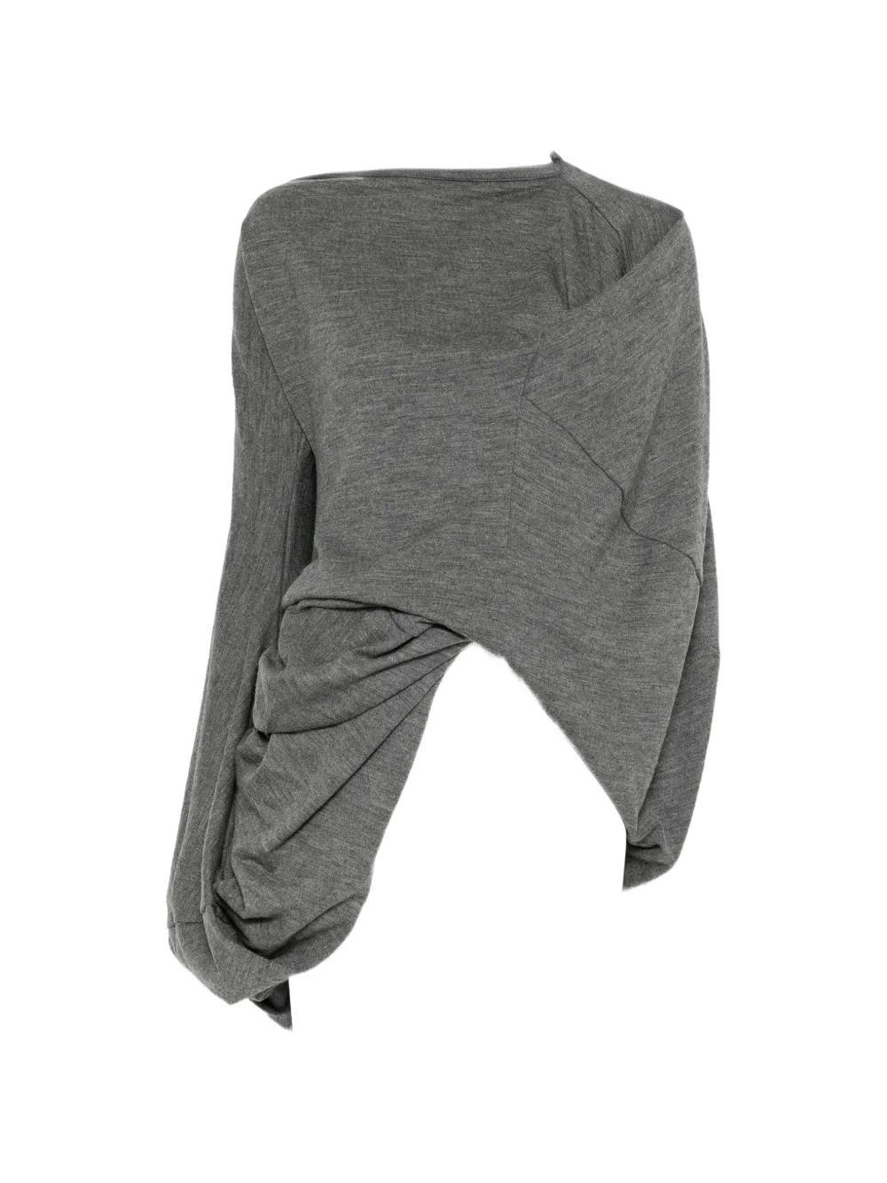 Junya Watanabe Asymmetric Draped Sweater In Gray
