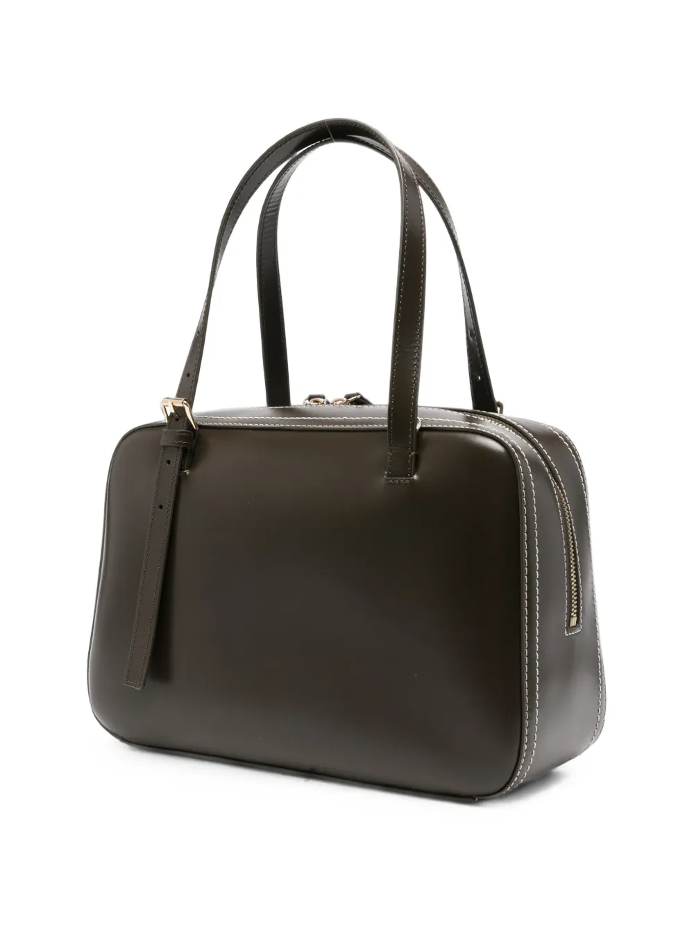 A.P.C. Leren schoudertas met contrasterende stiksels Bruin