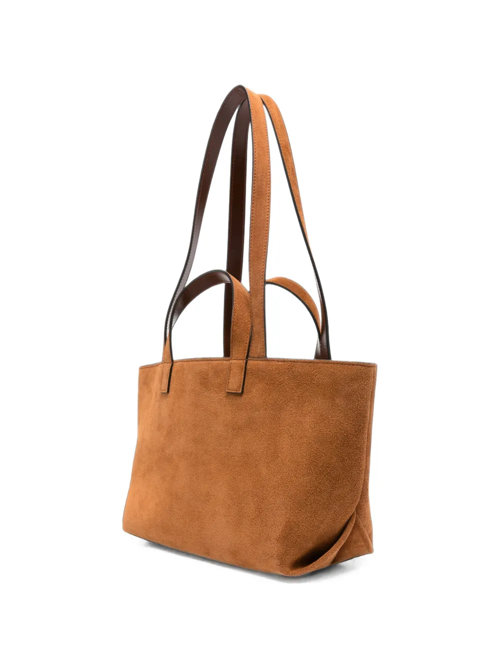 A.P.C. logo-embossed suede tote bag Bruin