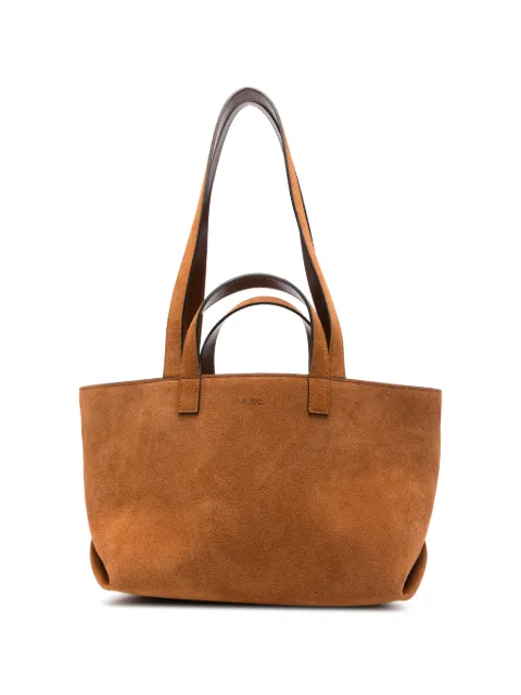 A.P.C. tote de gamuza con logo en relieve