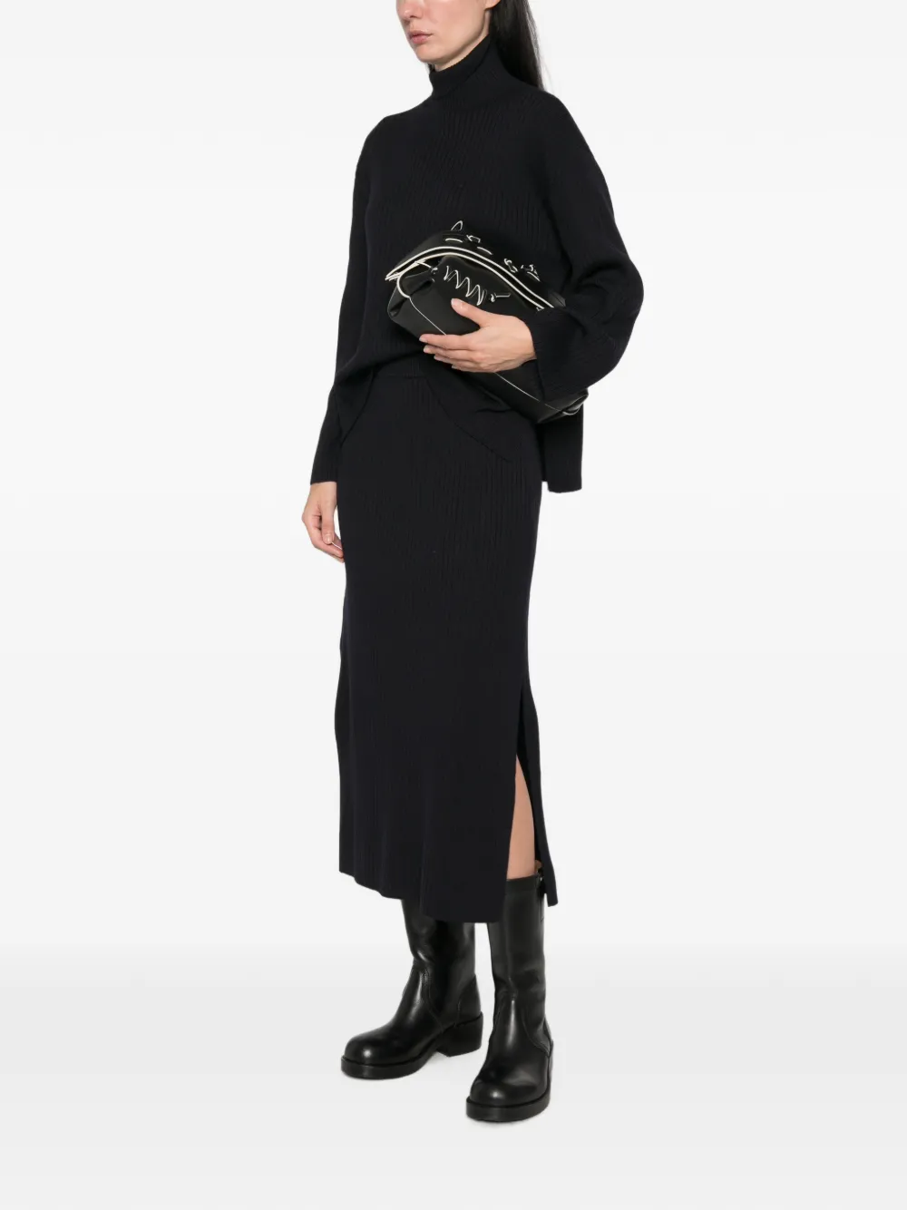 A.P.C. Ribgebreide rok Zwart