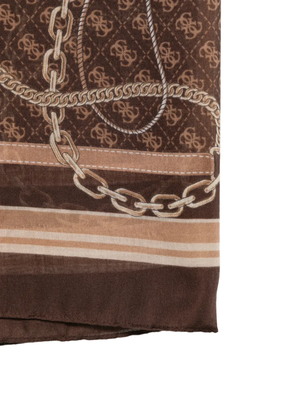 GUESS USA Sjaal met schakelketting en logoprint Bruin
