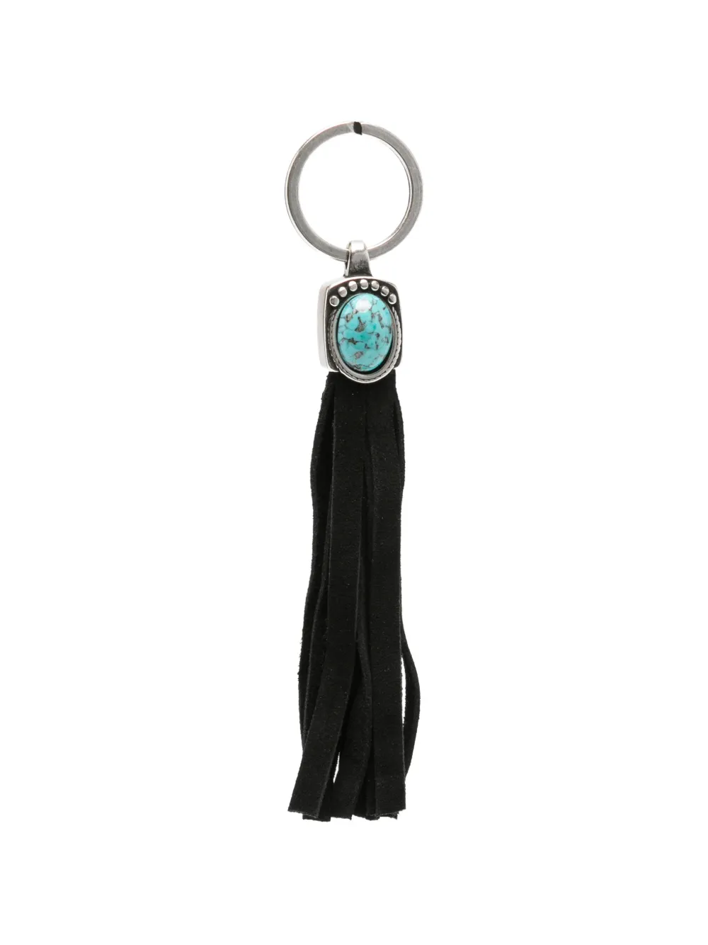 ERALDO turquoise-embellished fringed keyring | Black | Image 1