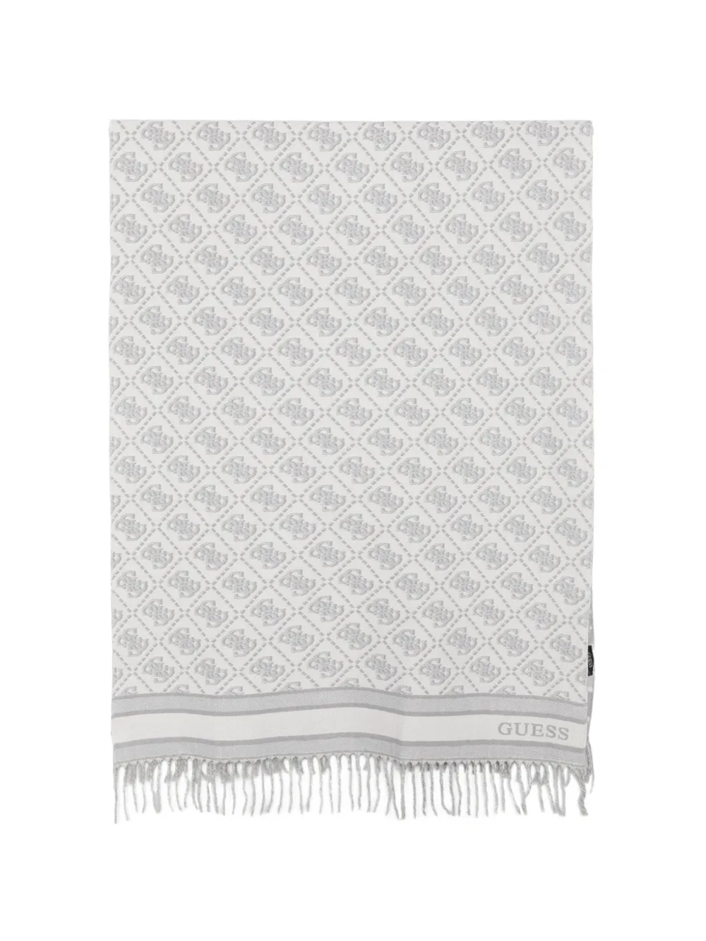 GUESS USA monogram-pattern fringed scarf - Toni neutri