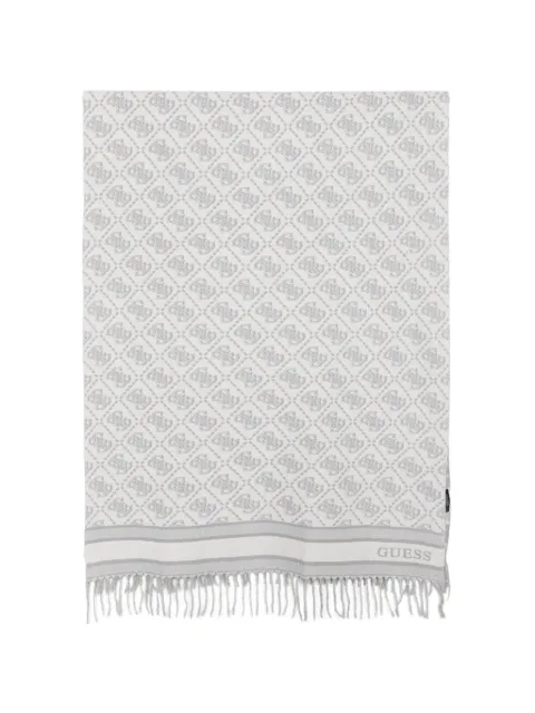 GUESS USA monogram-pattern fringed scarf