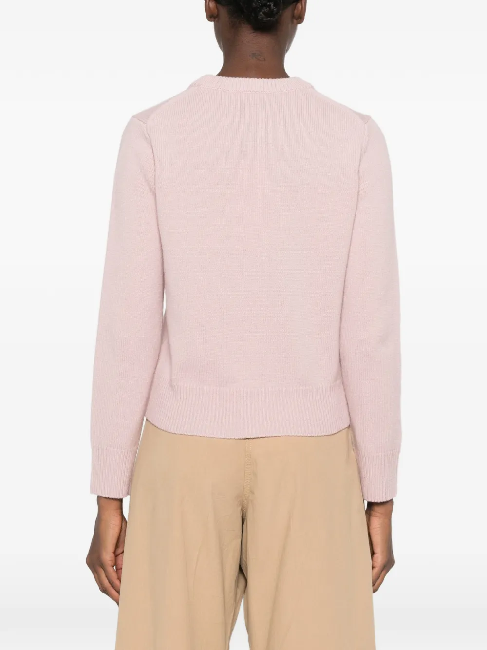 Maison Kitsuné Intarsia trui met vossenkop Roze